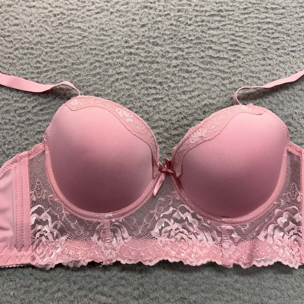 Hush Bra 36C Longline Bra Hot Pink Lace T-shirt